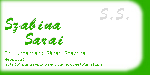 szabina sarai business card