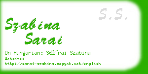 szabina sarai business card